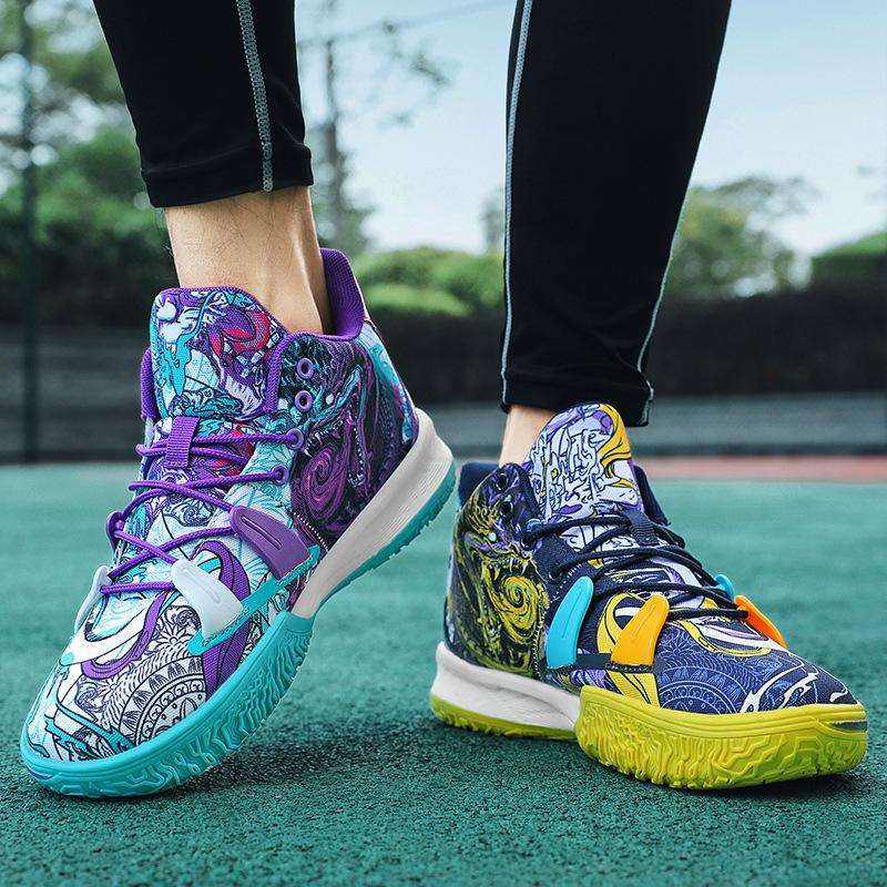 Cheap new couple adult graffiti large size training shoes cement floor sports shoes mandarin duck basketball shoes