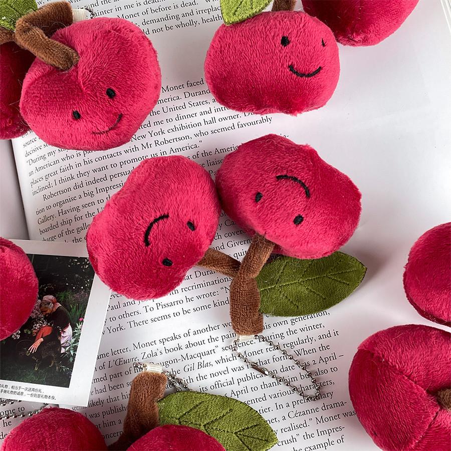 Whimsical Cherry Plush Keychain Soft Cotton Filling Perfect For Gifts Couples