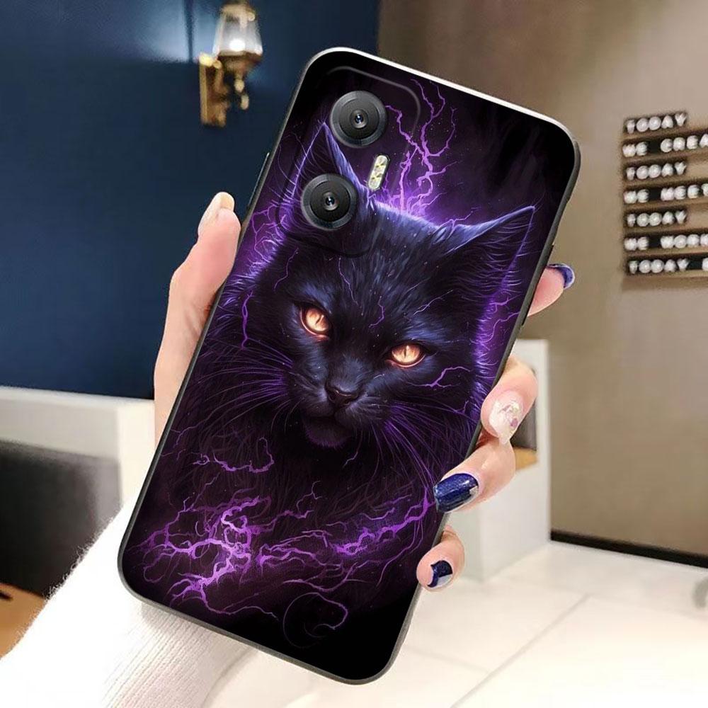 Black Cat Staring Eye Cover Phone Case For Infinix HOT 9 10 10I 10S 11 11S 12 12I 20 20I 20S 30 30I ZERO X 20 30 Play Case Funda