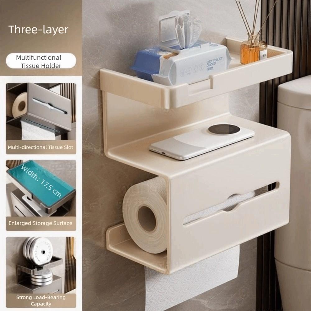 Strong Load-bearing Toilet Paper Storage Rack Wall Mounted Bathroom Tissue Dispenser Bathroom