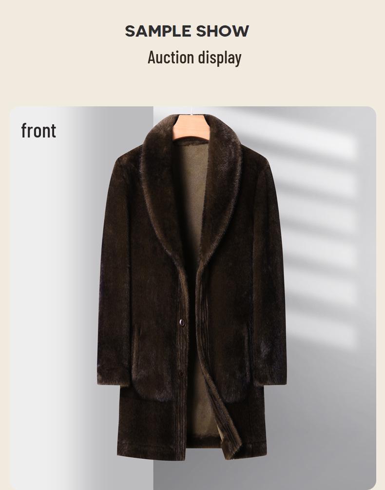 Wendbarer Nerz Herren Mittellanger Pelzmantel - 2025 Winter Revers Stil für Mittleres Alter Wärme