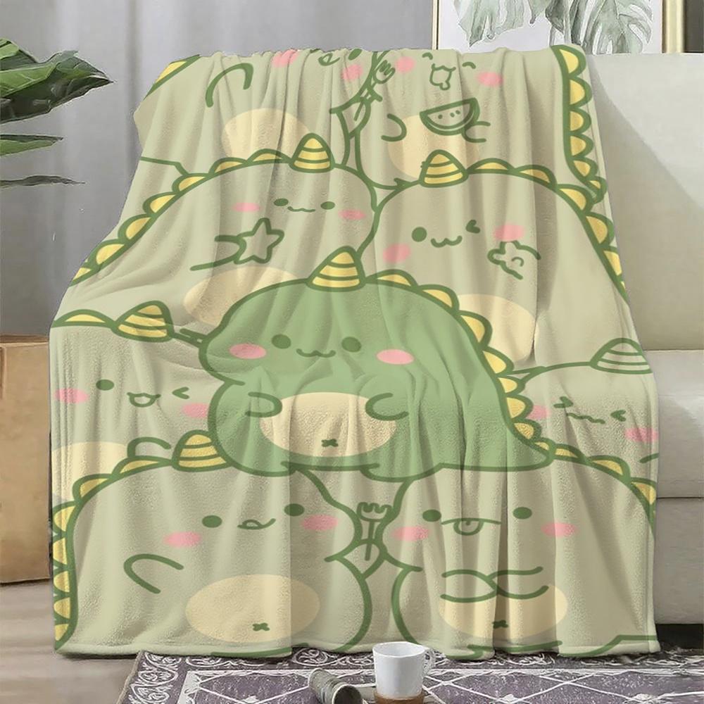 E Dino Pattern Flannel Blanket for Cozy Home Travel Soft Throw for Friends Family Pet Lovers Perfect Birthday Valentine S Easter