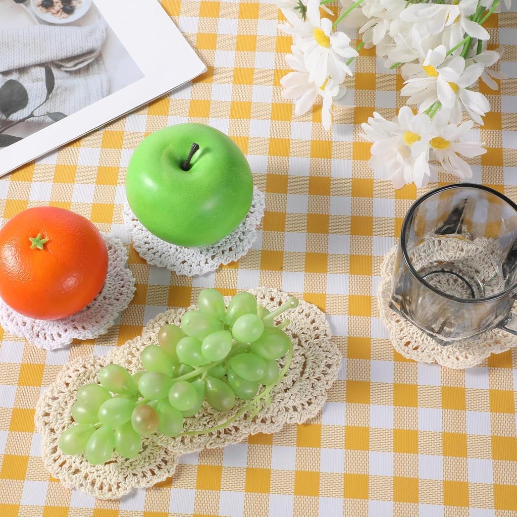 4 Inch Small Lace Doilies Crochet Doilies for Cups Coasters, 12 Pcs Lace Vintage Round Handmade Placemats, Laces Doilie for Tables for Tables Kitchen