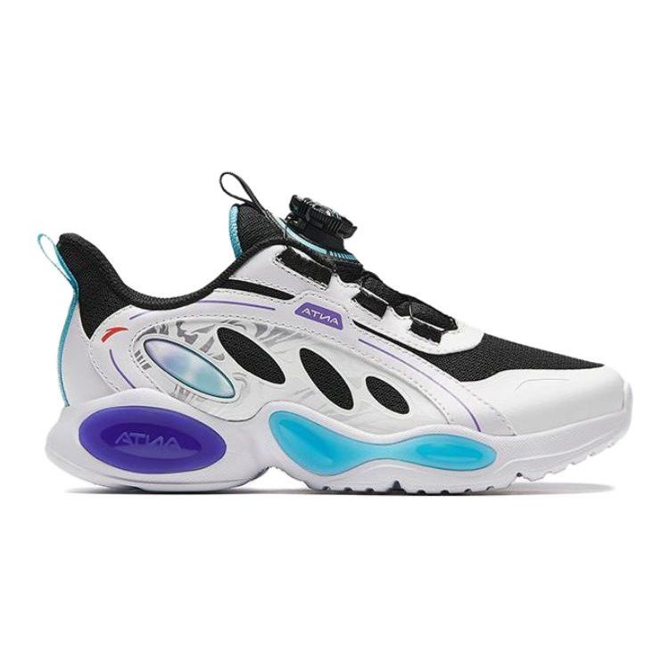Anta Kids Lingyue Wear-Resistant Breathable Low-Top Running Shoes Kids sneaker White Black 312415536-1
