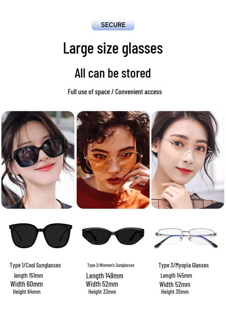 Sun Visor Multifunctional Car Glasses Clip and Storage Case