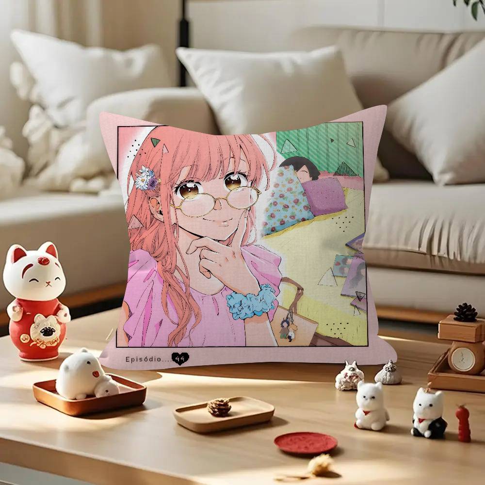 Romantic Anime W-Wotakoi  Pillow Cover Design cushion Cover decor Holiday Decorati