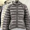 Hooded ribs light down jacket women's new slim and thin white duck down short warm waist jacket