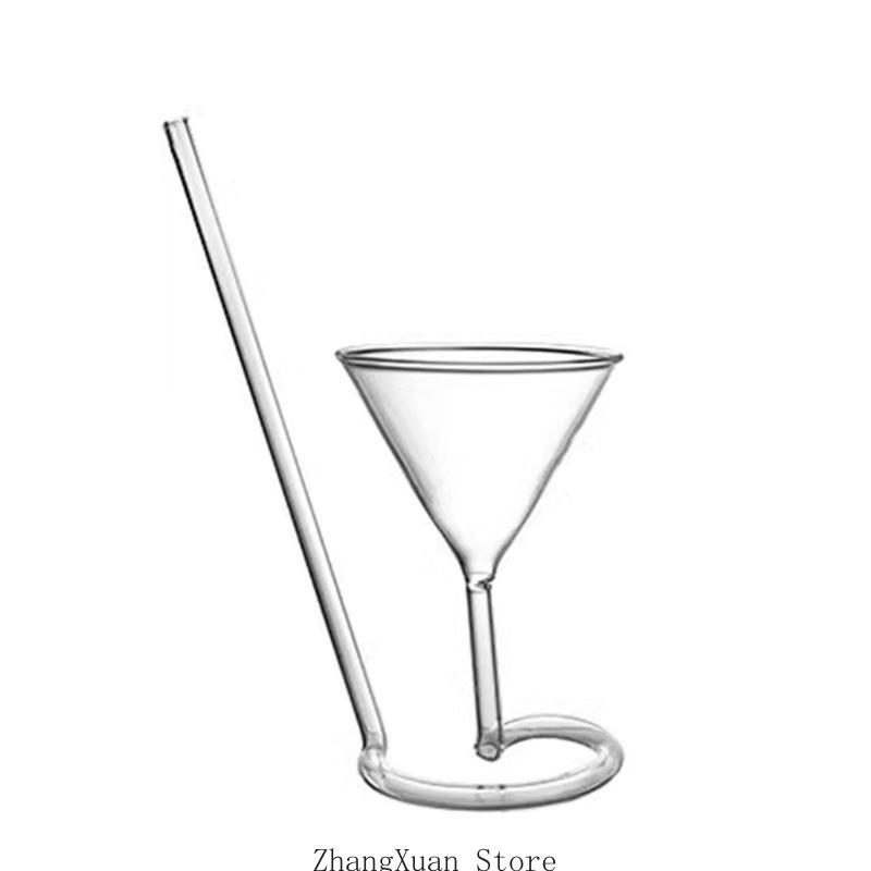 Efficient Cocktails Glass Creative Molecular Cocktails Champagnes Glass with Drink Tube for Parties and Special Event
