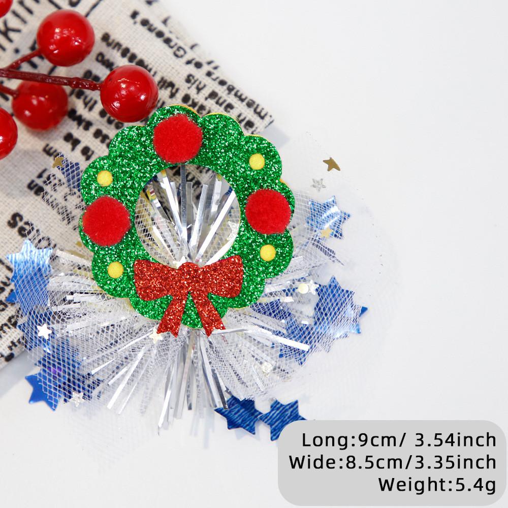 

Cheerful Christmas Hair Accessories For Kids With Adorable Snowman And Designs Reindeer Wreath Tulle
