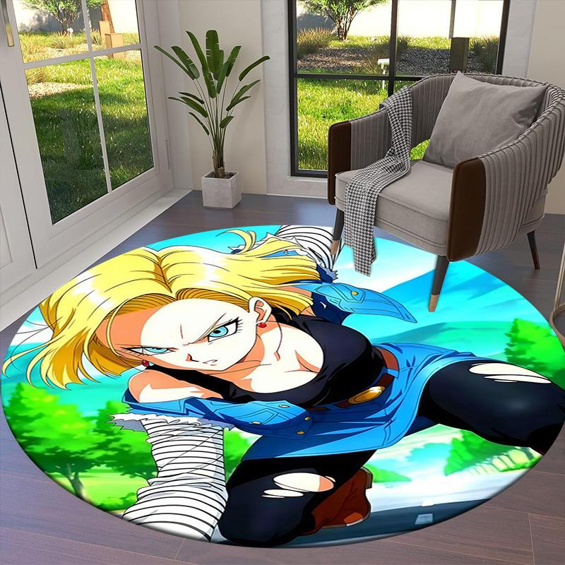 Son Goku Dywan Okrągły Dywanik do Salonu Sypialni Sofy Pokoju Zabaw Antypoślizgowa Mata Podłogowa