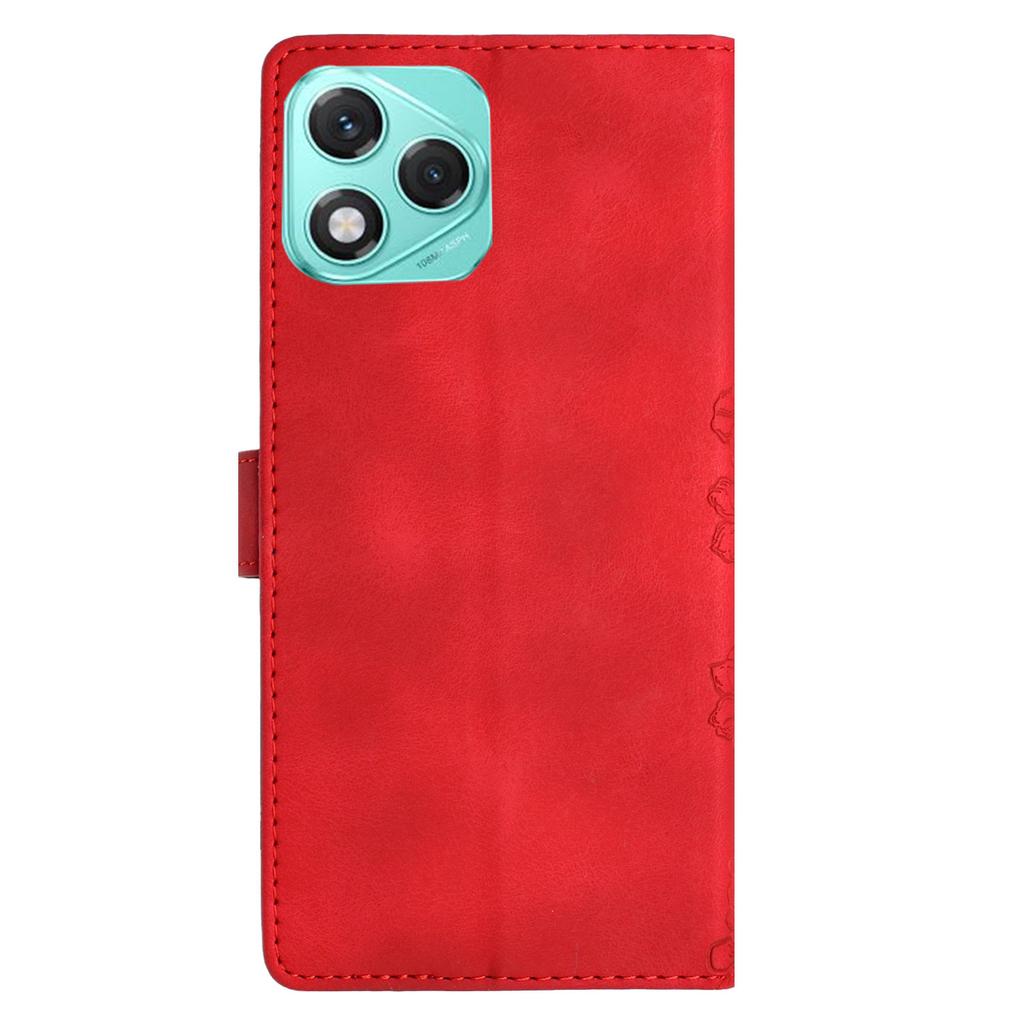 For Honor 400 Lite 5G Case Butterfly Flower Pattern Skin-Touch Leather Phone Cover