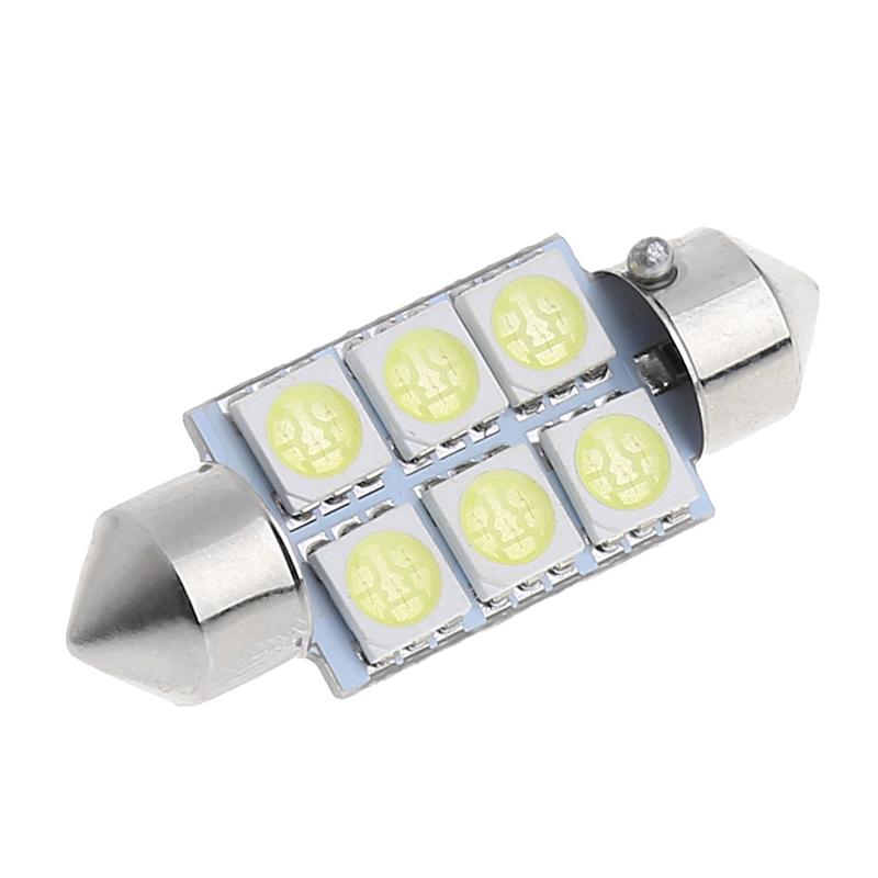 White 36MM 6-LED 5050 SMD Car Auto Interior Festoon Dome Light Lamp Bulb DC12V