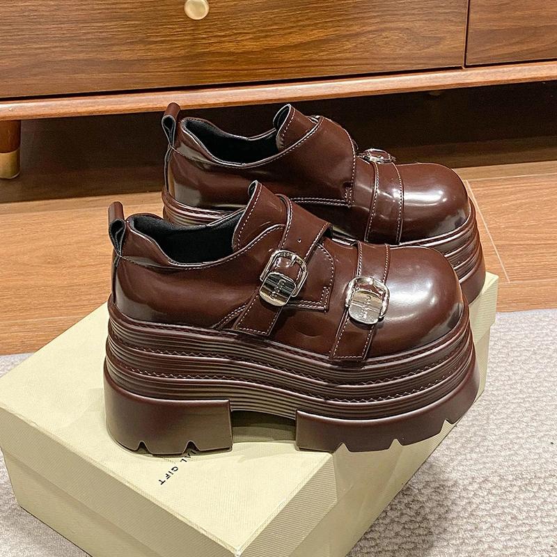 Fashion New Spring 10CM Platform Women Loafers Shoes Flats Casual Walking Shoes Woman 2025 Designer Leather Sneakers Mujer Zapatos Pumps