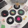 6/12 Stück Vintage Tassenuntersetzer Bunte Retro Schallplatten-Untersetzer Runde Untersetzer Couchtisch-Dekor Wärmeisolierender Untersetzer