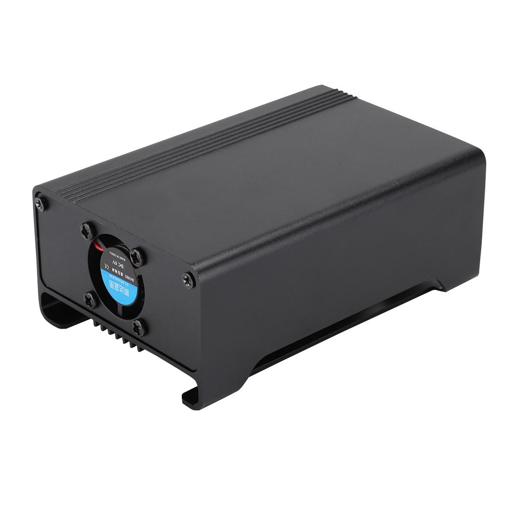 V1 Aluminum Alloy Metal Case with DC 5V Cooling Fan for Raspberry Pi 3 b 2 b RPB +(Black )