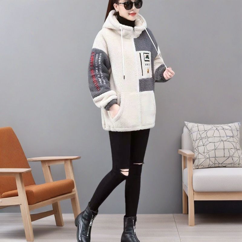 

Женский длинный свитер из овечьей шерсти, новый осенне-зимний, большого размера, свободный и тонкий, с интегрированным флисом, утолщенная куртка на молнии 4XL recommends 155-85kg