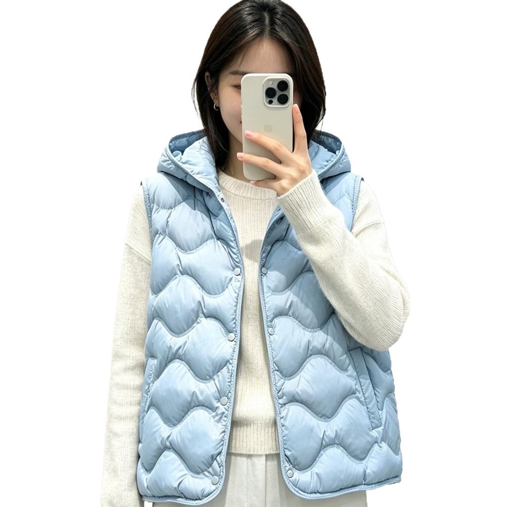 Wave striped cotton vest women's short autumn and winter new vest loose women's vest vest