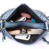 2025 Zipper Denim Women's Crossbody Bag Solid Color Popular Casual Shoulder Bag Versatile Lightweight Handbag