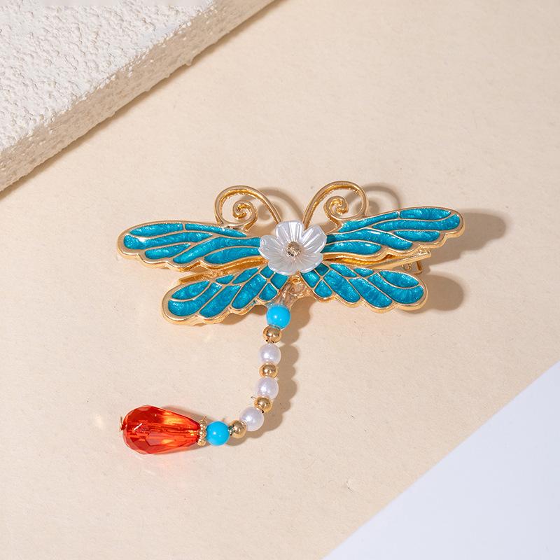 Style Ancien Bleu Brûlé Nuage Auspicieux Perle Frange Épingle à Cheveux Pince de Bordure Clip Haut de Gamme Accessoires pour Cheveux Épingle à Cheveux Headgear