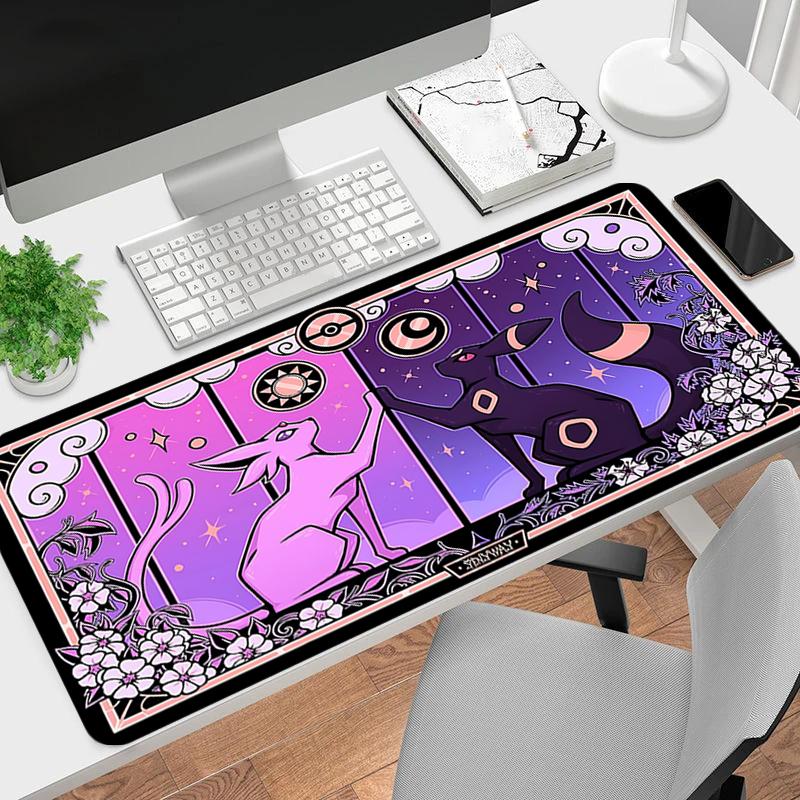1Pc Fantasy Creatures Moonlit Dreamscape Gaming Mouse Pad Keyboard Desk Mat Non-slip Rubber Lock Edge Waterproof Computer Mousepad for Office Home Dec