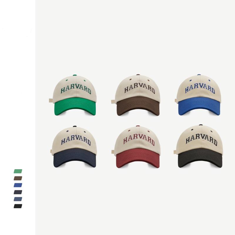 Street couple hat spring and summer face small baseball cap women's fashion contrasting color letter embroidery baseball cap men
