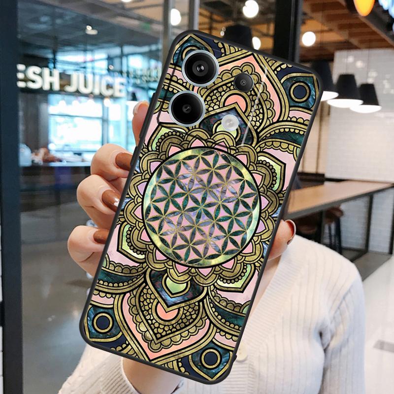 Flower Of Life In Lotus Pastel Case For Xiaomi Redmi Note 14 Pro 10 11 12 13 15 Pro Plus Redmi 15C 14C 10C 12C 13C 15 Cover
