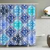 Modern Blue White Shower Curtain With Lettering: Perfect For Bathroom Decor Customizable Size Available