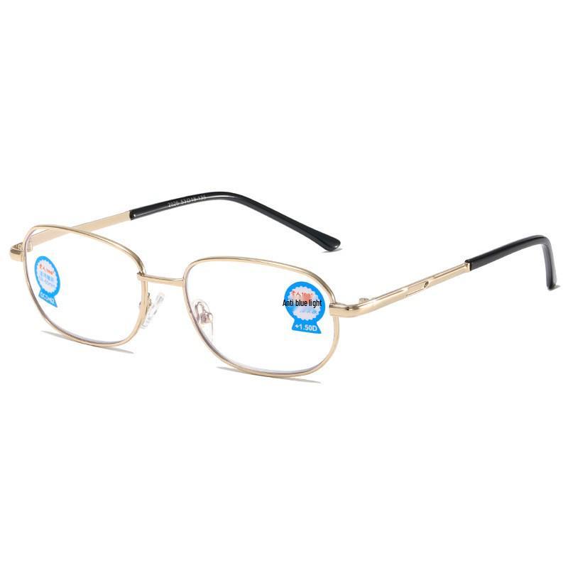 High-End Metal Reading Glasses with 100% Anti-Blue Light Protection for Seniors