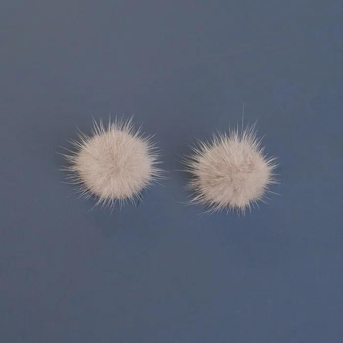 Mink Fur Earring - Grey