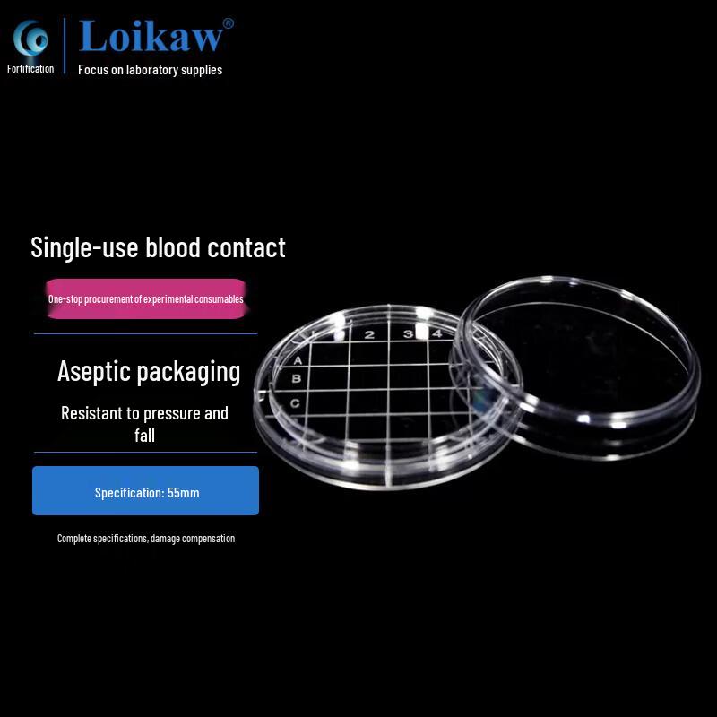 Leigu Disposable Plastic Contact Plate Petri Dish 55mm