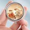 Cutie Portabilă pentru Pastile cu 3 Compartimente, Mini Cutie Metalică Organizatoare pentru Medicamente, Recipient Drăguț Imprimat pentru Vitamine, Pastile, Bijuterii, Călătorii, Uz Zilnic