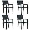Day and Night - Day and Night Garden Chairs 4 Units HDPE Wood Look Black