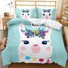 New Llama Duvet Cover Set Queen King Full Twin Size Cute Alpacas Bedding Set For 3D Polyester Quilt Cover Animal Comforter Cover