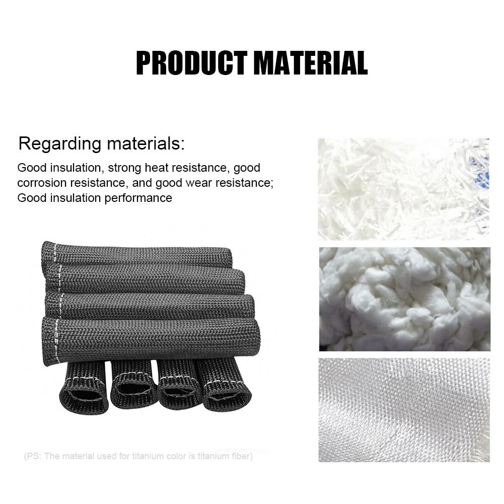 8Pcs Sleeve Protector Glass Fiber Heat Shield Sleeve 1000 F Degree Spark Plug Wire Protector High Temperature Auto Parts