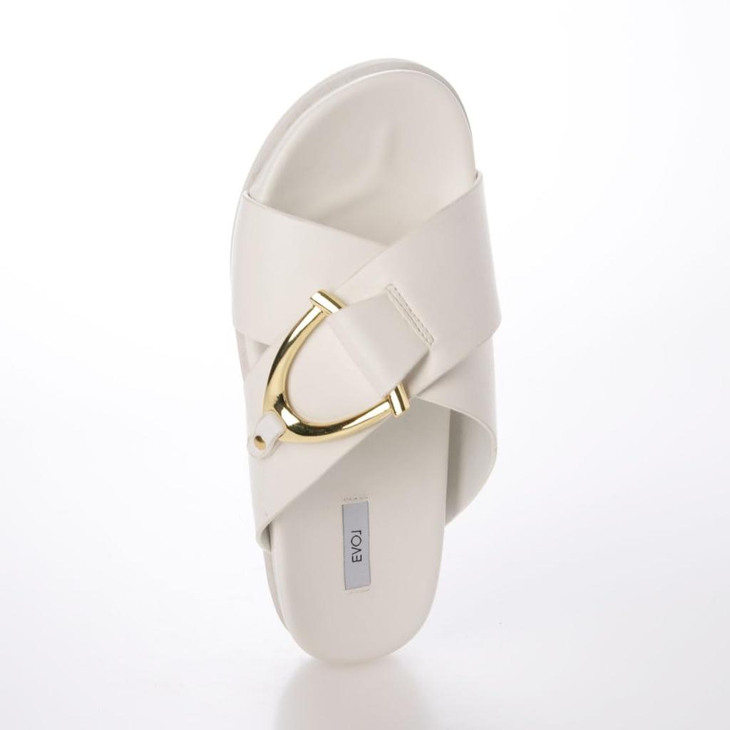 EVOL Women's Cross-Strap Flat Sandals, Sizes S-LL, Lightweight, IY5718 WH, Large