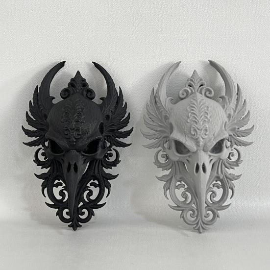 Yousheng Gothic Raven Skull Wall Decor Spooky Crow Skull Hanging Wall Sculpture Fake Animal Head Wall Art for Bedroom Living Room Halloween Decoration