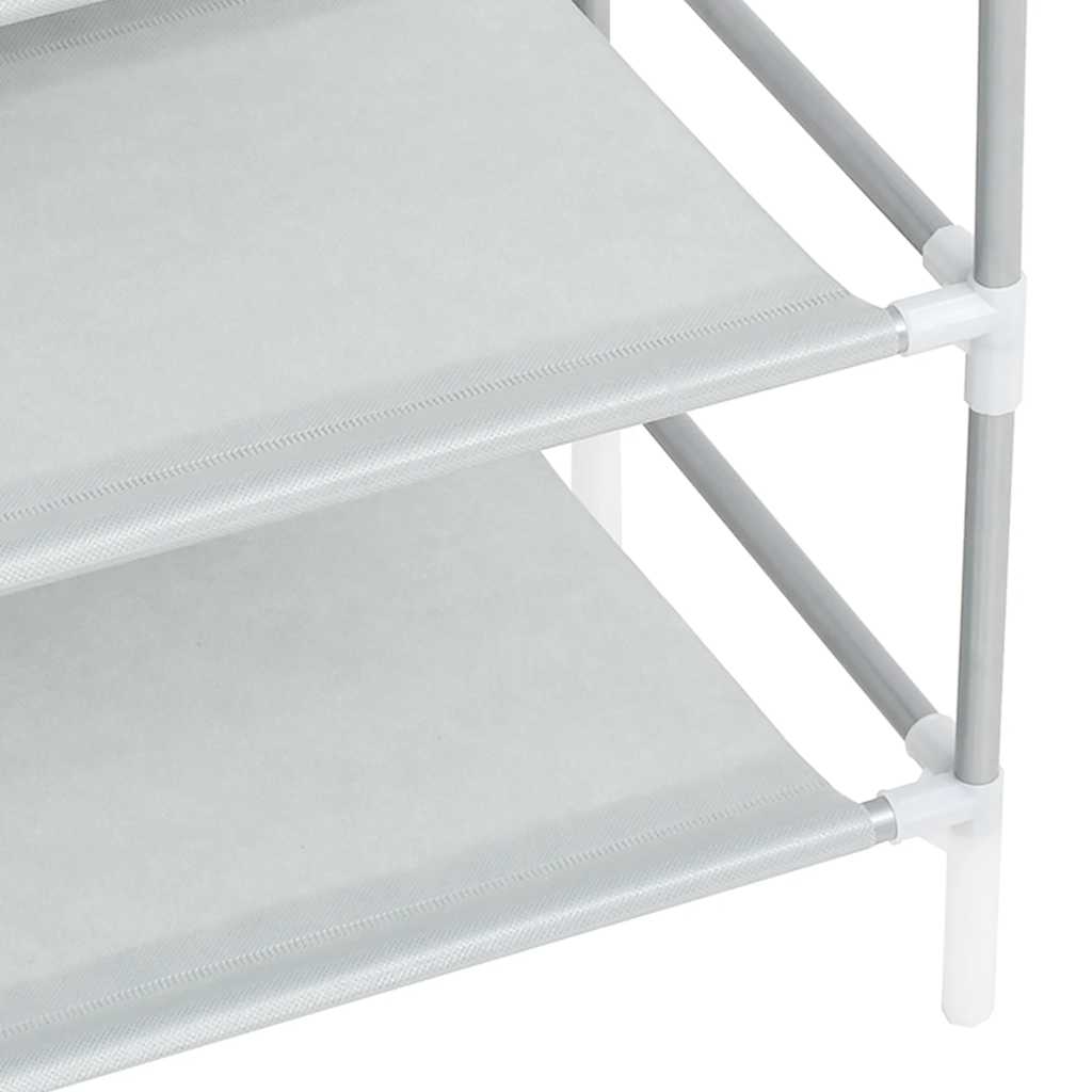 Vidaxl Stojak Na Buty Z 8 Półkami, Metal I Włóknina, Srebrny