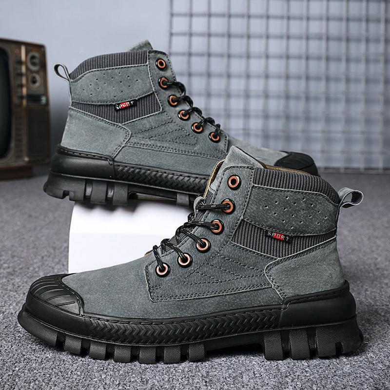 Men Desert Boots Mens Working Safty Shoes  Sewing Boots Men Shoe Boots Men Winter Plush Snow Boots Tooling