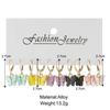 5 Pairs Butterfly Dangle Earring Set For Women Bohemia Colorful Acrylic Geometric Animal Drop Earring Girls Trend Jewelry