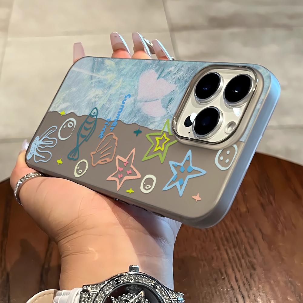 Seaside Fish Patterns Phone Case For IPhone 17 17 Air 16 15 Plus 15 14 13 12 11 Pro Max Anti-Drop Cover Fundas