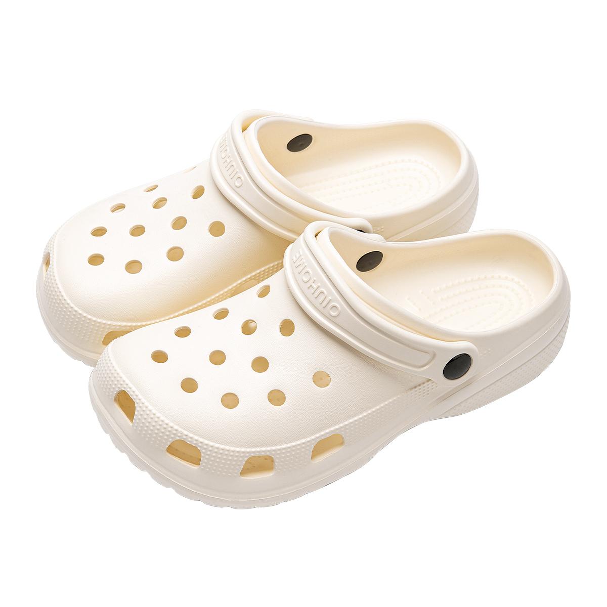 

Платформа Жіночі Клоги Взуття Пляж Сад Товста Підошва Сандалі Мода Легкі Нековзкі Домашні Вуличні Чоловічі Взуття з Отворами 40-41 білий