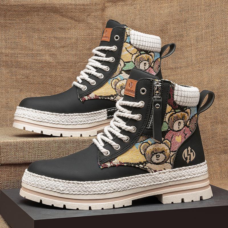 

High-top men s shoes 2025 new autumn sports and leisure canvas Martin boots men s design sense niche tooling boots men s 44