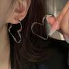 Simple Alloy Heart Dangle Earrings Punk Ear Hoop Jewelry For Women Girl Friendship Gifts Accessories