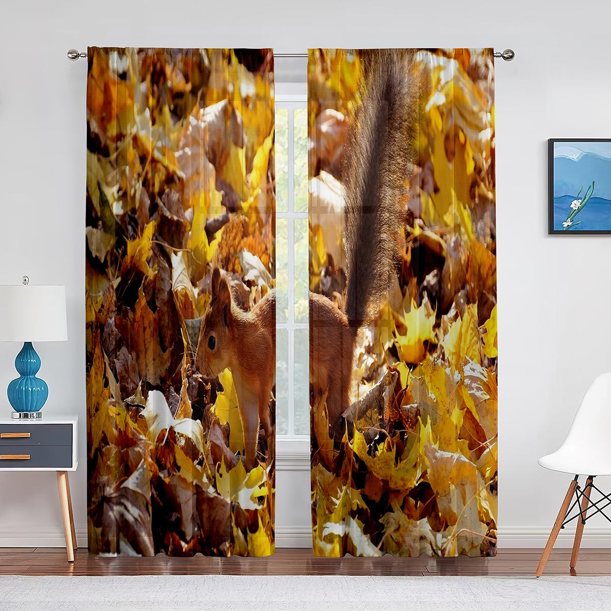 Тюлевые шторы-вуали с изображением маленьких животных — фото 9