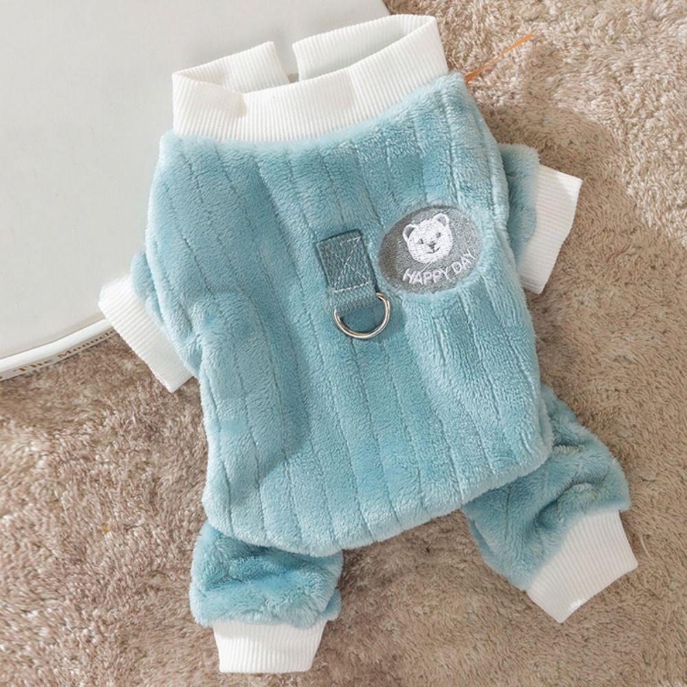Flannel Four Legged Warm Pet Clothes Thickened Can Tractable Pet Clothing  Winter
