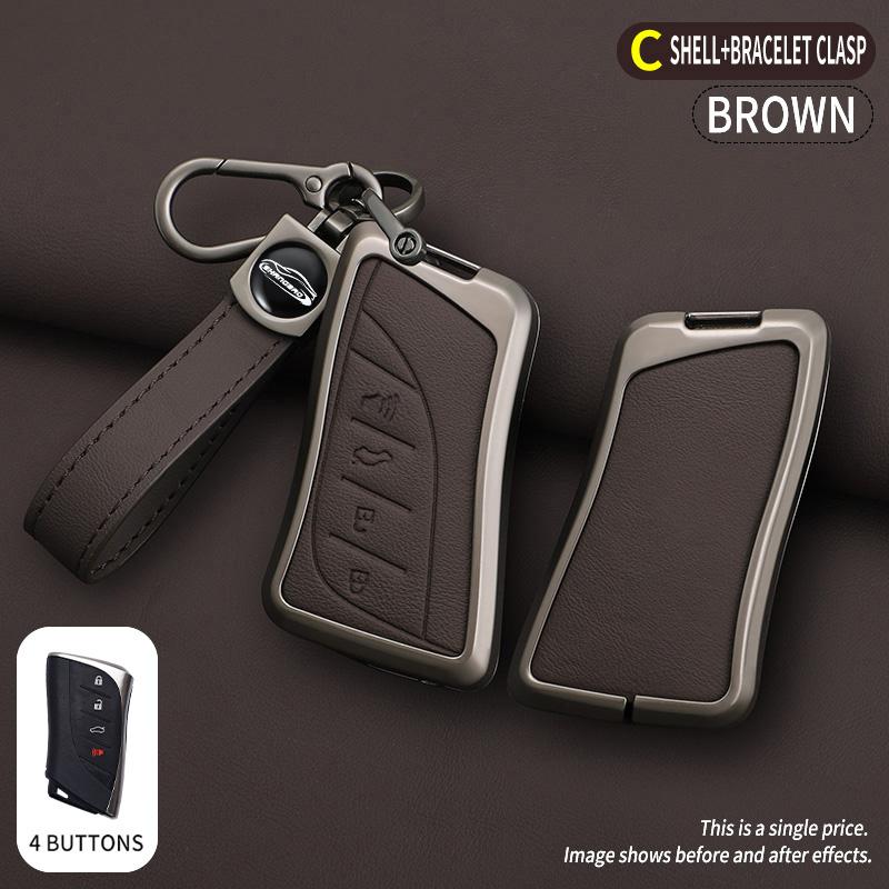 Car Metal Leather Key Case Holder Cover Chain For Lexus NX ES UX US RC LX IS 250h RX 350h LS 450h 260h 300h UX200 LM350H LM500H
