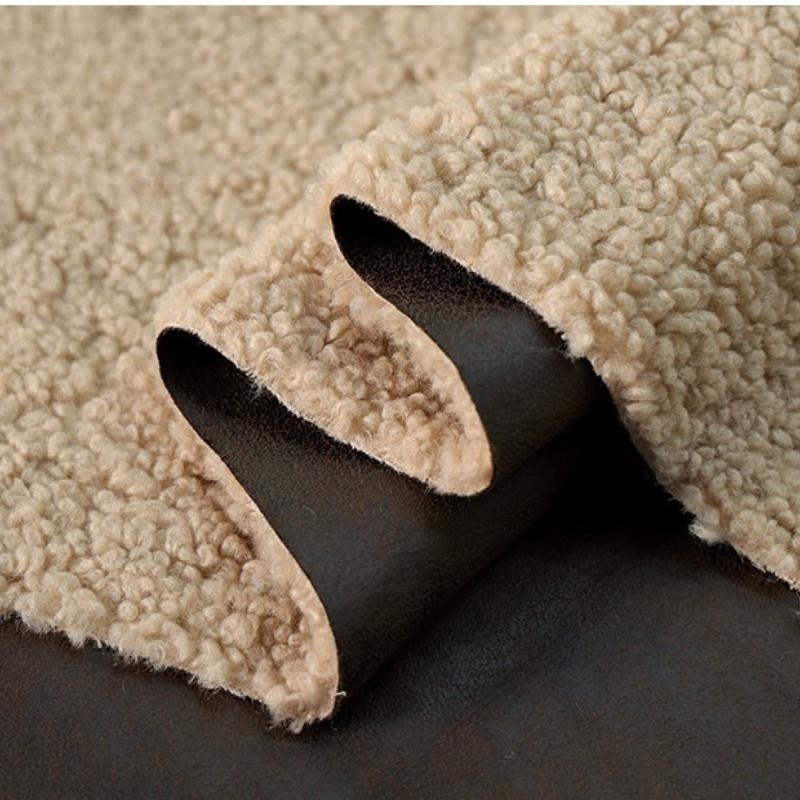Suede Velvet Composite Lamb Wool Fabric Winter Thickening Warm for Diy Sewing Clothing  Wholesale Cloth