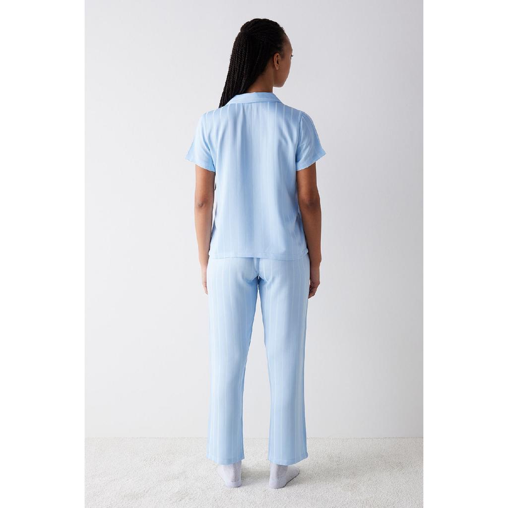Dahlia Satin Light Blue Pajama Set