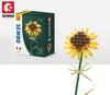 Non-Toxic Flower Bouquet Building Blocks Carnation Sunflower Daffodil Model Bricks Desktop Decoration Ornaments Kids Diy Toy Birthday Gift