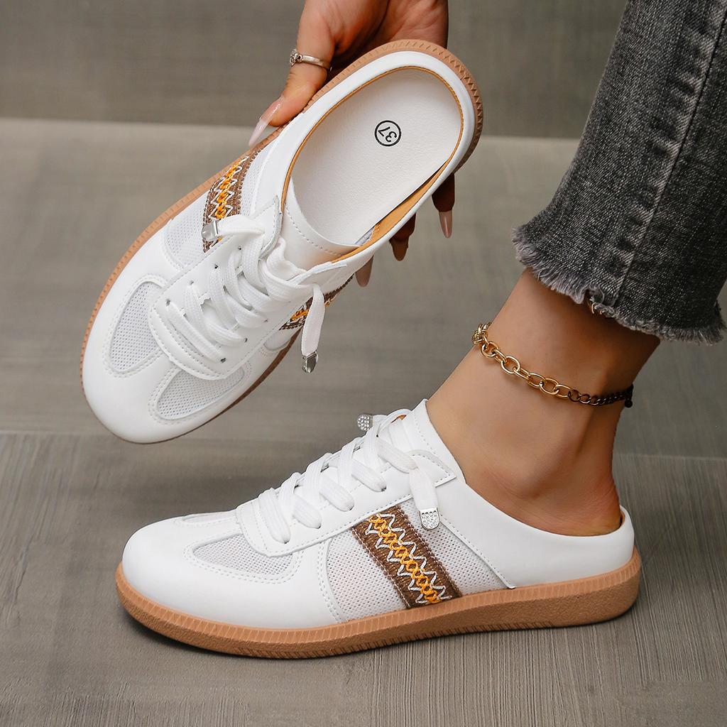 Fashionable Sandals Half Set Casual Shoes Casual Artificial Leather Lightweight Walking Sneakers Minimalist Shoes for Women